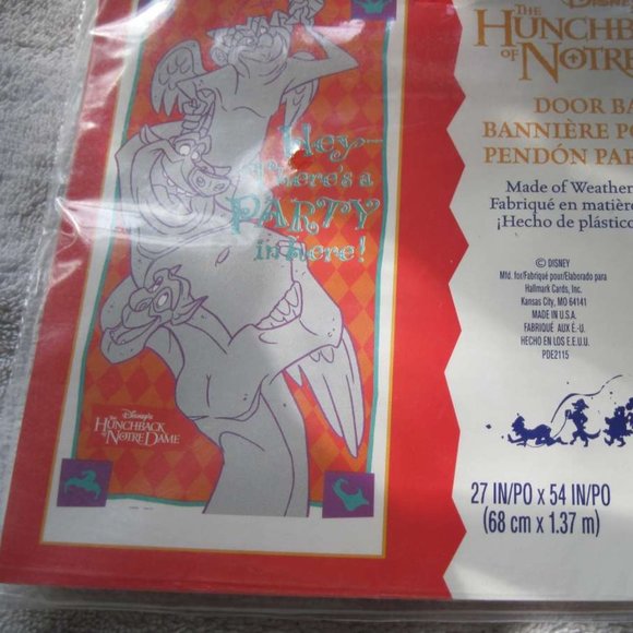 Disney's Hunchback of Notre Dame Birthday Party Plastic Door Banner Hallmark - Picture 2 of 8